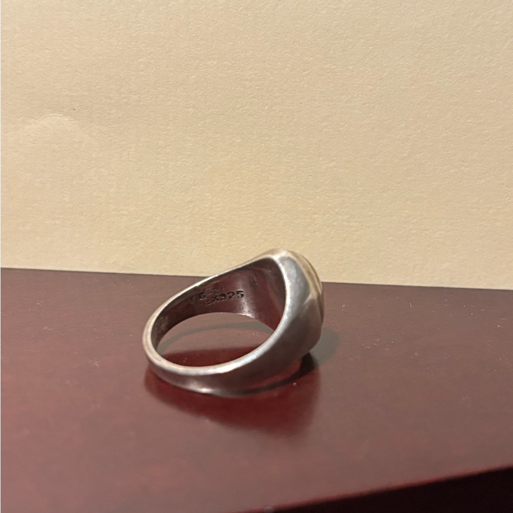 Silver Ring With Yellow Stone - image 2